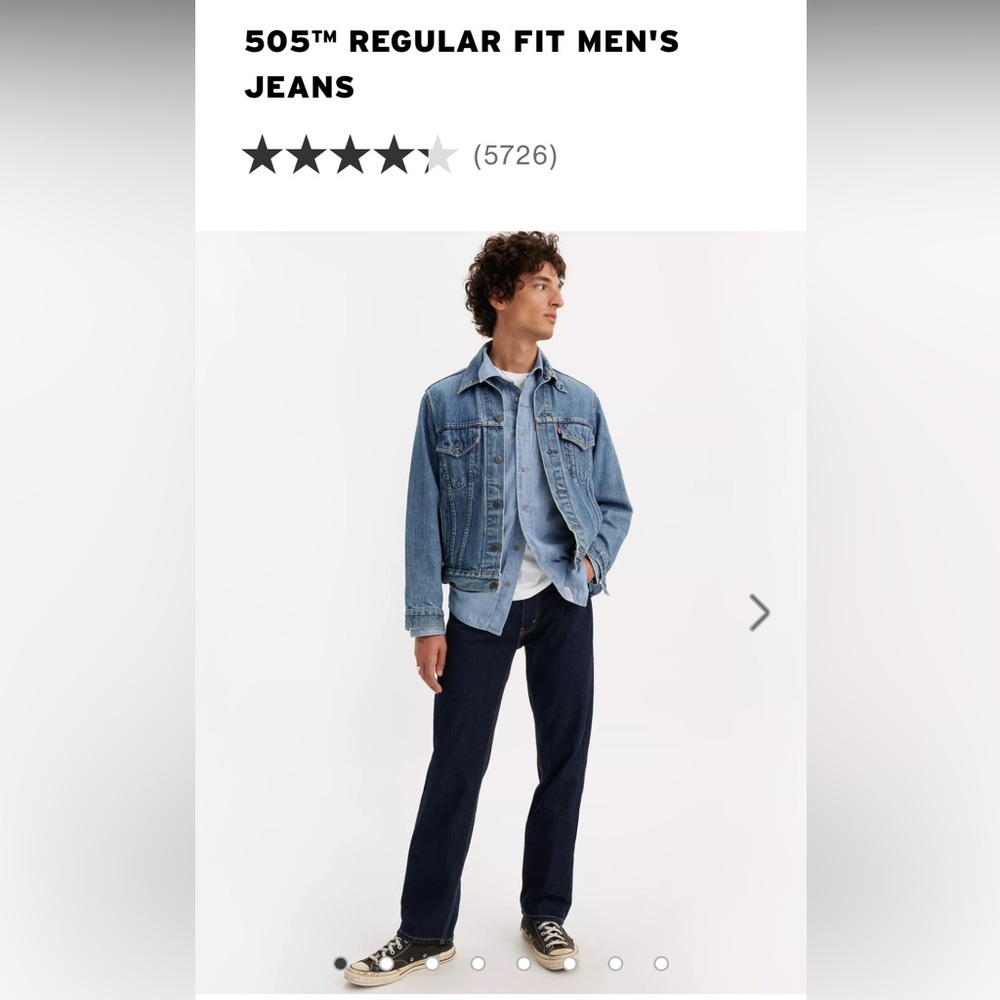Levi's 505 Regular Fit Dark Blue Straight Jeans for Men